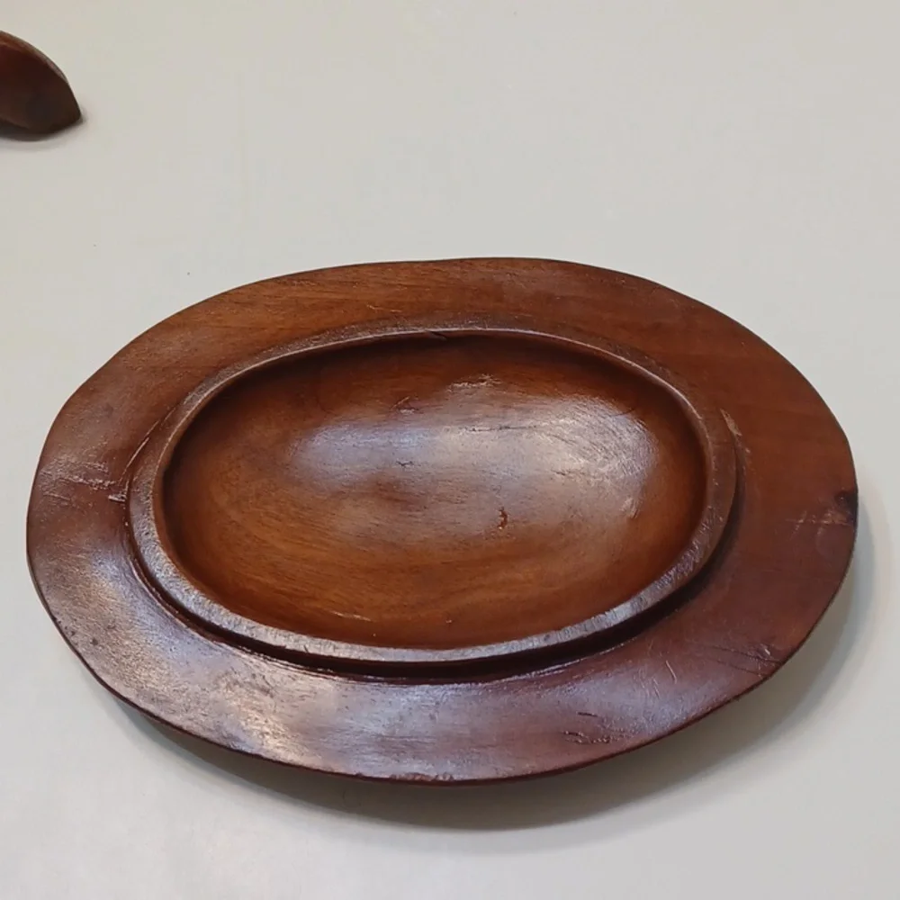 Vintage StMartin Hand Carved Chunky Wooden Turtle Jewelry Box